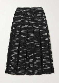 Joseph Pleated Space-dyed Wool-blend Midi Skirt