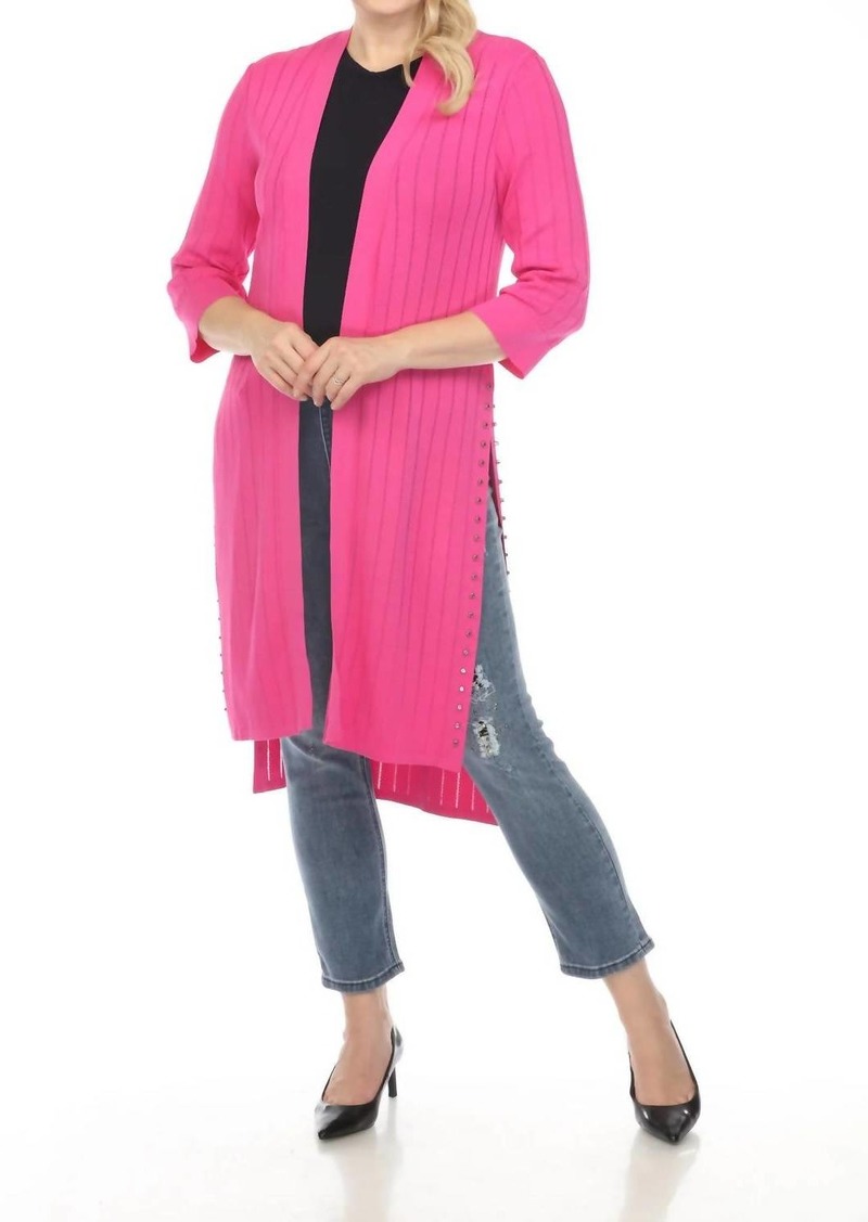 Joseph Studded Open Front Duster In Ultra Pink