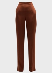 Joseph Tova High-Rise Straight-Leg Silk Satin Pants
