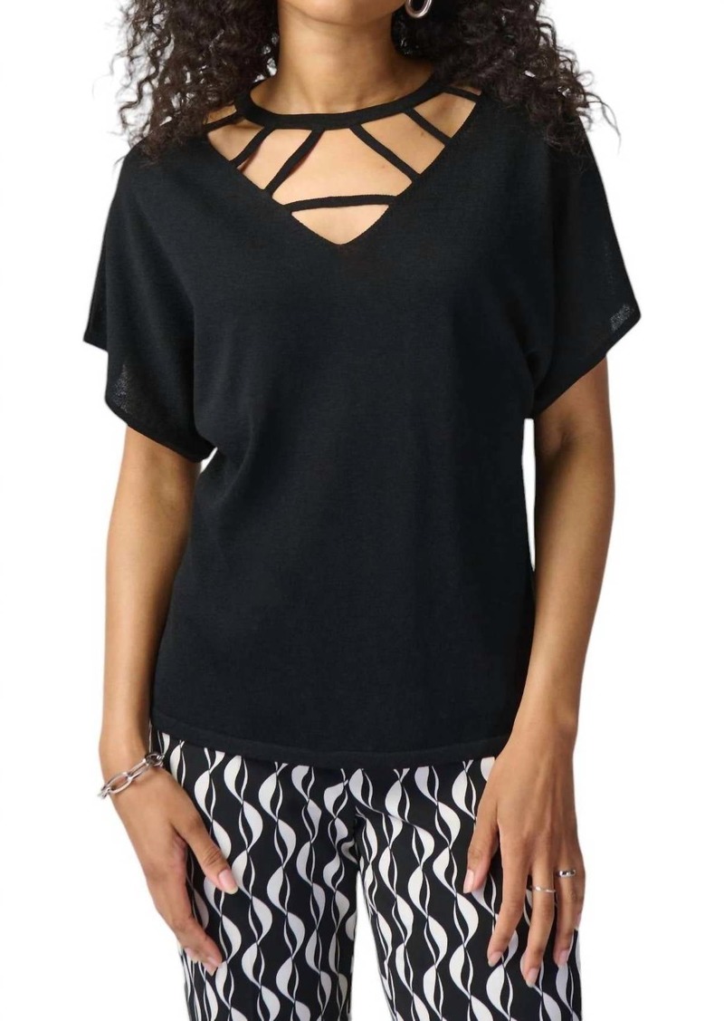 Joseph V-Neck Cut-Out Top In Black