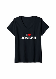 Womens I Love Joseph - Heart V-Neck T-Shirt