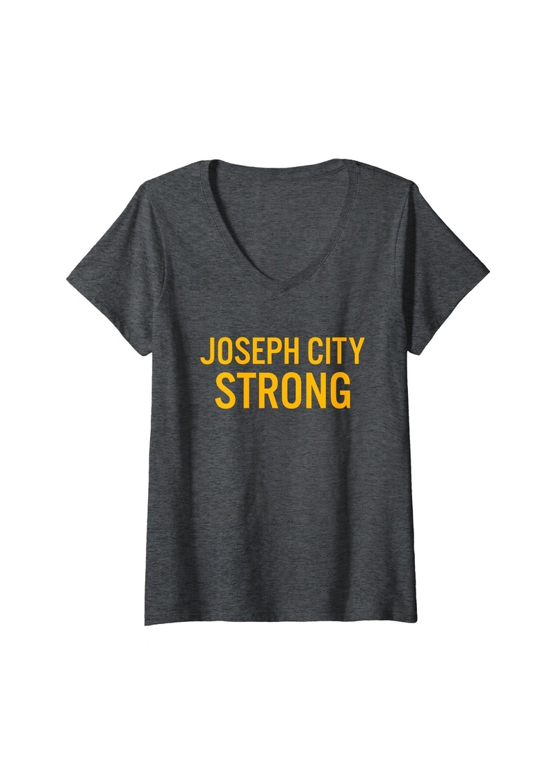 Womens Joseph City High School Strong V-Neck T-Shirt