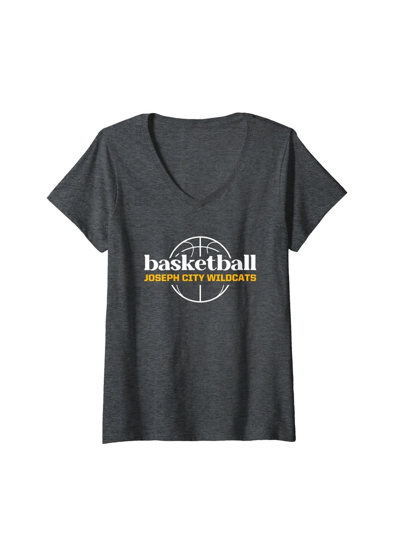 Womens Joseph City Wildcats Basketball V-Neck T-Shirt