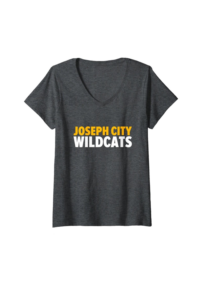 Womens Joseph City Wildcats Bold V-Neck T-Shirt