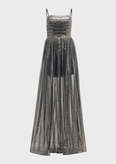 Jovani Strapless Sequin Striped Gown