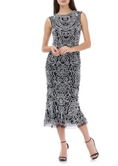 Women's Js Collections Beaded Midi Cocktail Dress