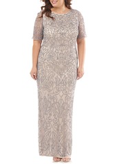 JS Collections JS Collection Beaded Column Gown (Plus Size)