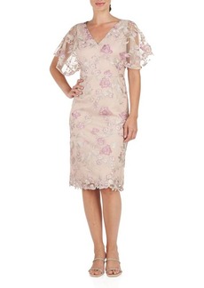 JS Collections Blake Floral Cocktail Sheath Dress