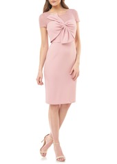 JS Collections Bow Stretch Crepe Cocktail Dress