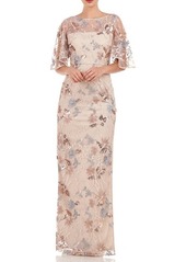 JS Collections Daphne Embroidered Sequin Column Gown