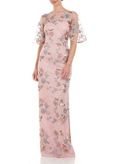 JS Collections Daphne Embroidered Sequin Column Gown