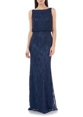 JS Collections Embellished Sleeveless Blouson Mermaid Gown
