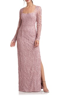 JS Collections Giovanna Long Sleeve Column Evening Gown in Wisteria at Nordstrom