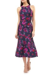 JS Collections Halter Dress in Navy Fuschia at Nordstrom