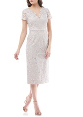 JS Collections Illusion Lace Sheath Cocktail Dress