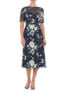 JS Collections Josephine Floral A-Line Midi Dress