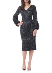JS Collections Lela Blouson Sleeve Cocktail Dress