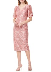 JS Collections Lia Puff Sleeve Cocktail Dress
