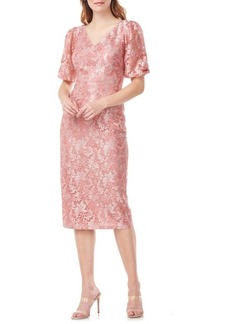 JS Collections Lia Puff Sleeve Cocktail Dress in Rose Cloud at Nordstrom