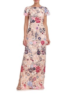 JS Collections Magnolia Floral Embroidery Gown