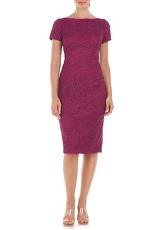 JS Collections Melanie Metallic Embroidered Cocktail Midi Dress in Boysenberry at Nordstrom Rack