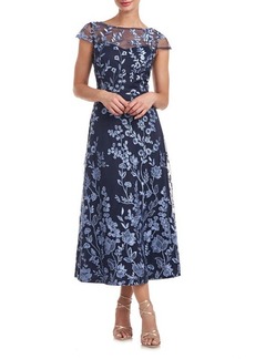 JS Collections Meredith Floral Embroidery A-Line Dress