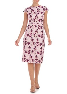 JS Collections Olive Floral Guipure Lace Midi Cocktail Dress
