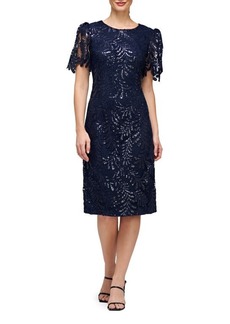 JS Collections Romy Sequin Lace Cocktail Dress