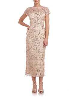 JS Collections Sequin Embroidered Cocktail Dress