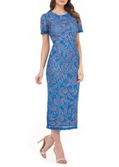 JS Collections Soutache Cocktail Midi Dress in Blue Multi at Nordstrom