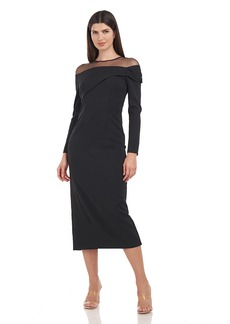 JS Collections Women's Brinley Pleated Tea Length Dress