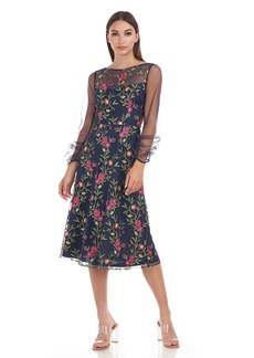 JS Collections Women's Evelyn Illusion Midi Dress