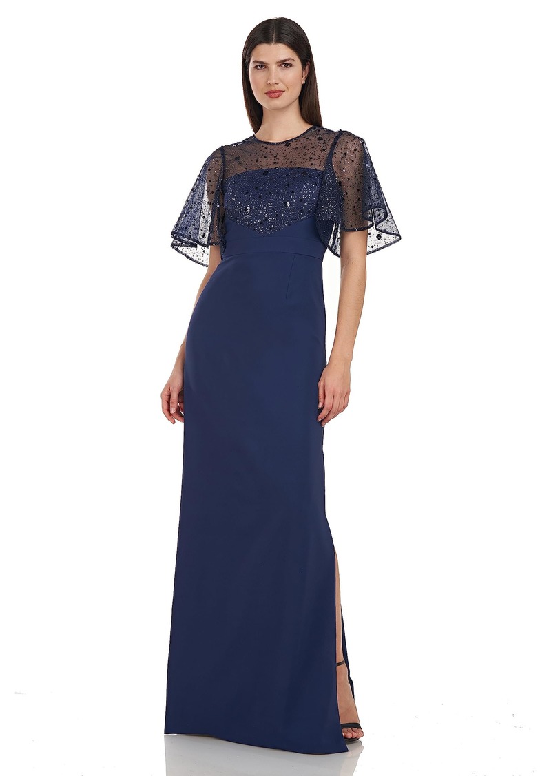 JS Collections Women's Journee Flutter A-Line Gown