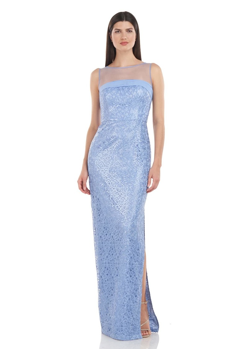 JS Collections Women's Michelle Illusion Column Gown