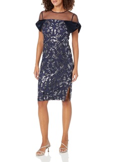 JS Collections Women's Selena Bow Cocktail Dress Navy/Blush