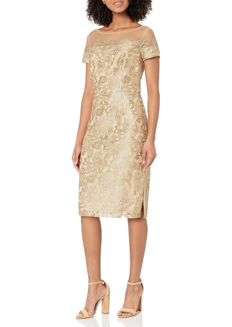 JS Collections Women's Taylor Scallop Cocktail Dress
