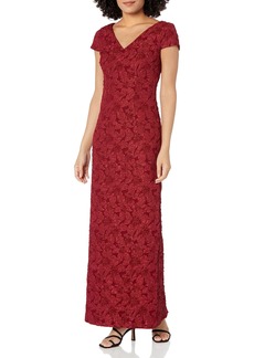 JS Collections Women's Valentina V-Neck Column Gown