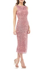 JS Collections Soutache Embroidered Midi Dress