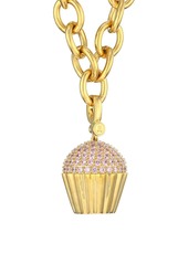 Judith Leiber 14K Goldplated Sterling Silver & Cubic Zirconia Cupcake Charm