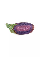 Judith Leiber Eggplant Crystal-Embellished Clutch