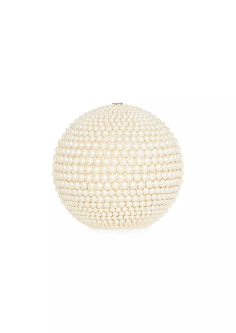 Judith Leiber Faux Pearl Sphere Clutch-On-Chain