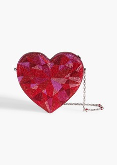JUDITH LEIBER COUTURE - Ruby Heart crystal-embellished satin clutch - Red - OneSize