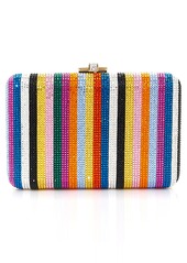 JUDITH LEIBER COUTURE Candy Stripe Crystal Frame Clutch in Champagne Multi at Nordstrom
