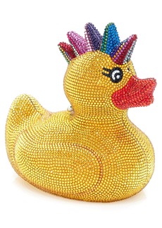 JUDITH LEIBER COUTURE Crystal Embellished Duck Clutch in Silver Sunflower Multi at Nordstrom