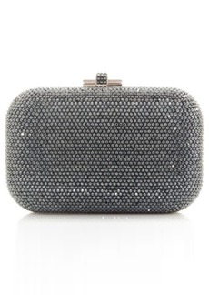 JUDITH LEIBER COUTURE Crystal Embellished Slide Lock Clutch in Silver Hematite at Nordstrom