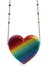 JUDITH LEIBER COUTURE Crystal Rainbow Heart Clutch