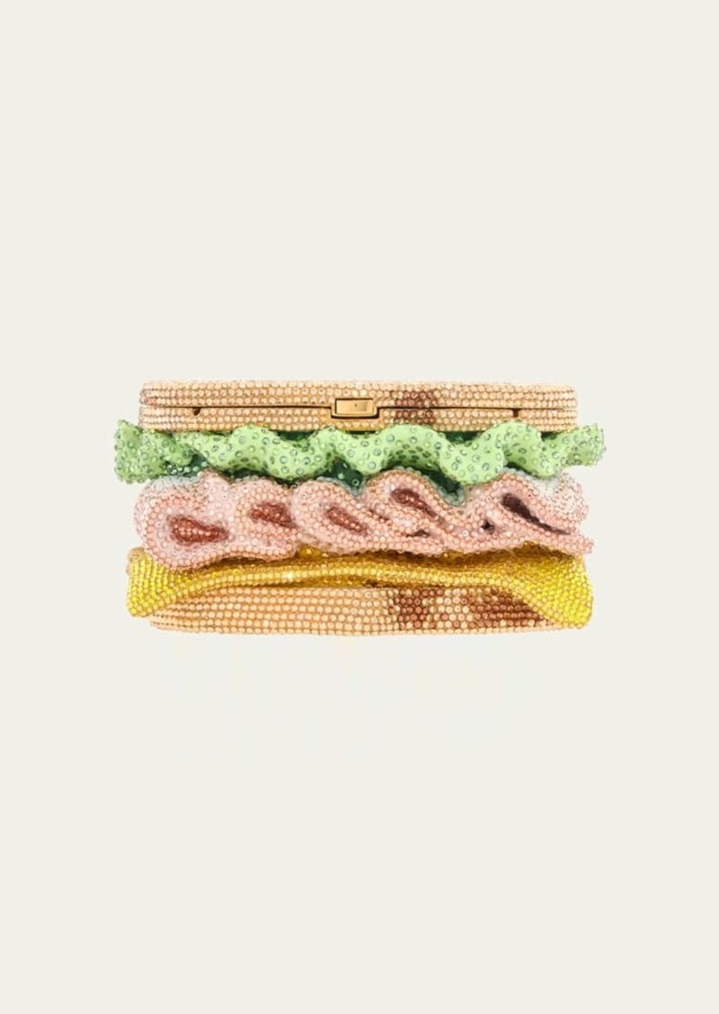 Judith Leiber Couture Lightly Toasted Crystal Sandwich Minaudiere