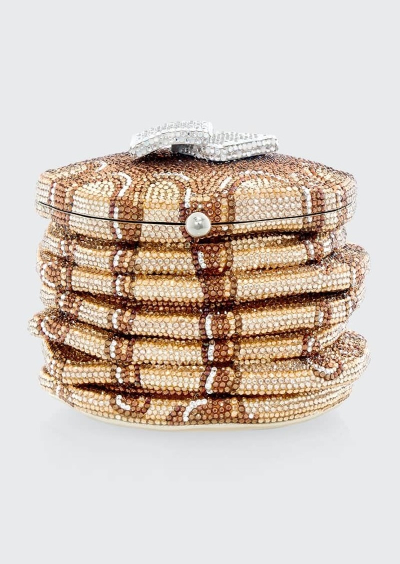 Judith Leiber Couture Pancakes Crystal Minaudiere Bag