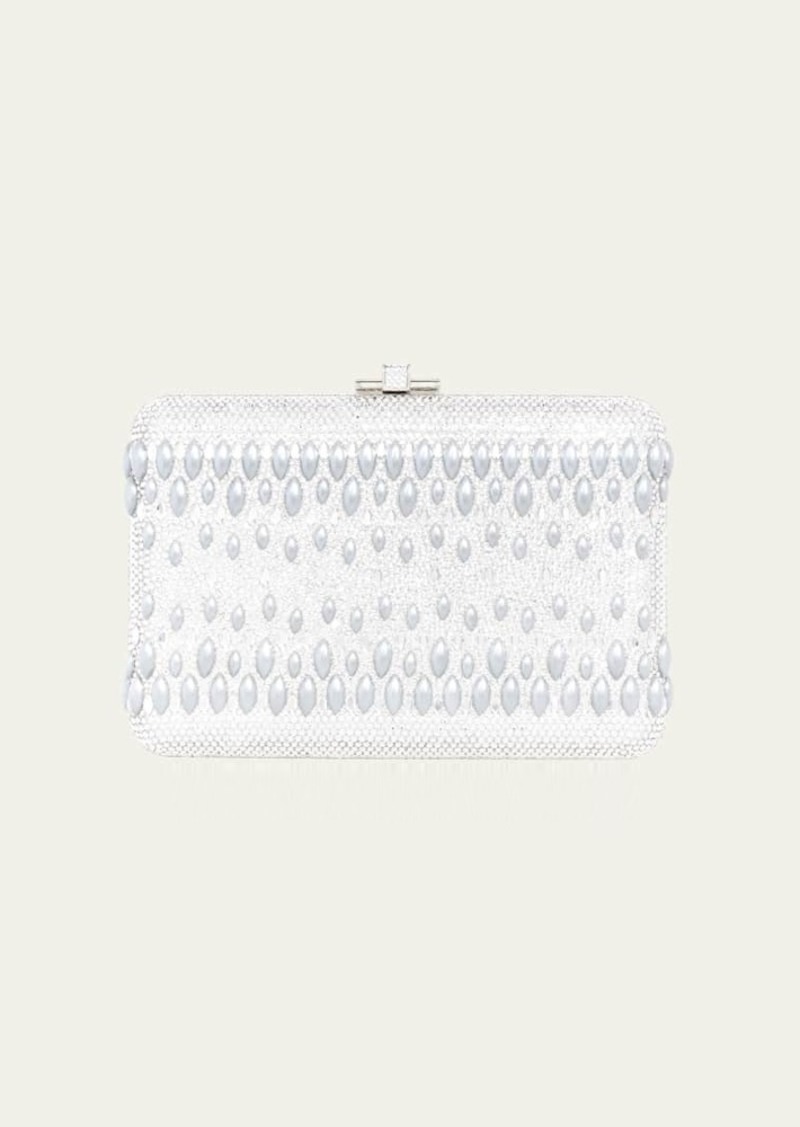Judith Leiber Couture Pearly Crystal Clutch Bag