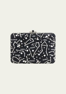 Judith Leiber Couture Slim Slide Zodiac Sign Constellations Clutch With Removable Chain Strap